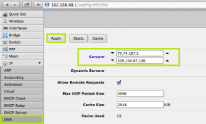 Mikrotik перехват dns запросов