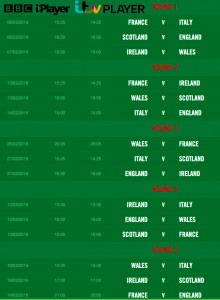 6 Nations Schedule